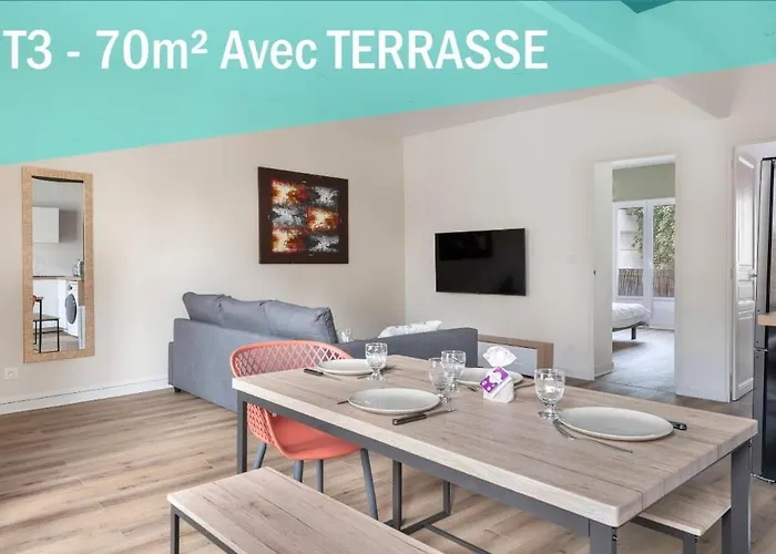 T3 Centre 70 M2 Avec Terrasse 아파트 *
